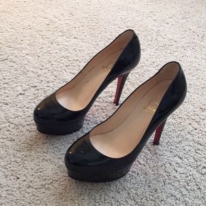 Christian Louboutin patent almond toe platform